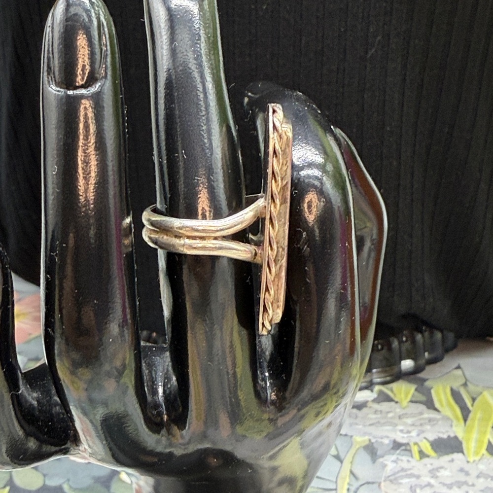 Artisan Rectangular Botswana Agate Ring In A Ster… - image 3